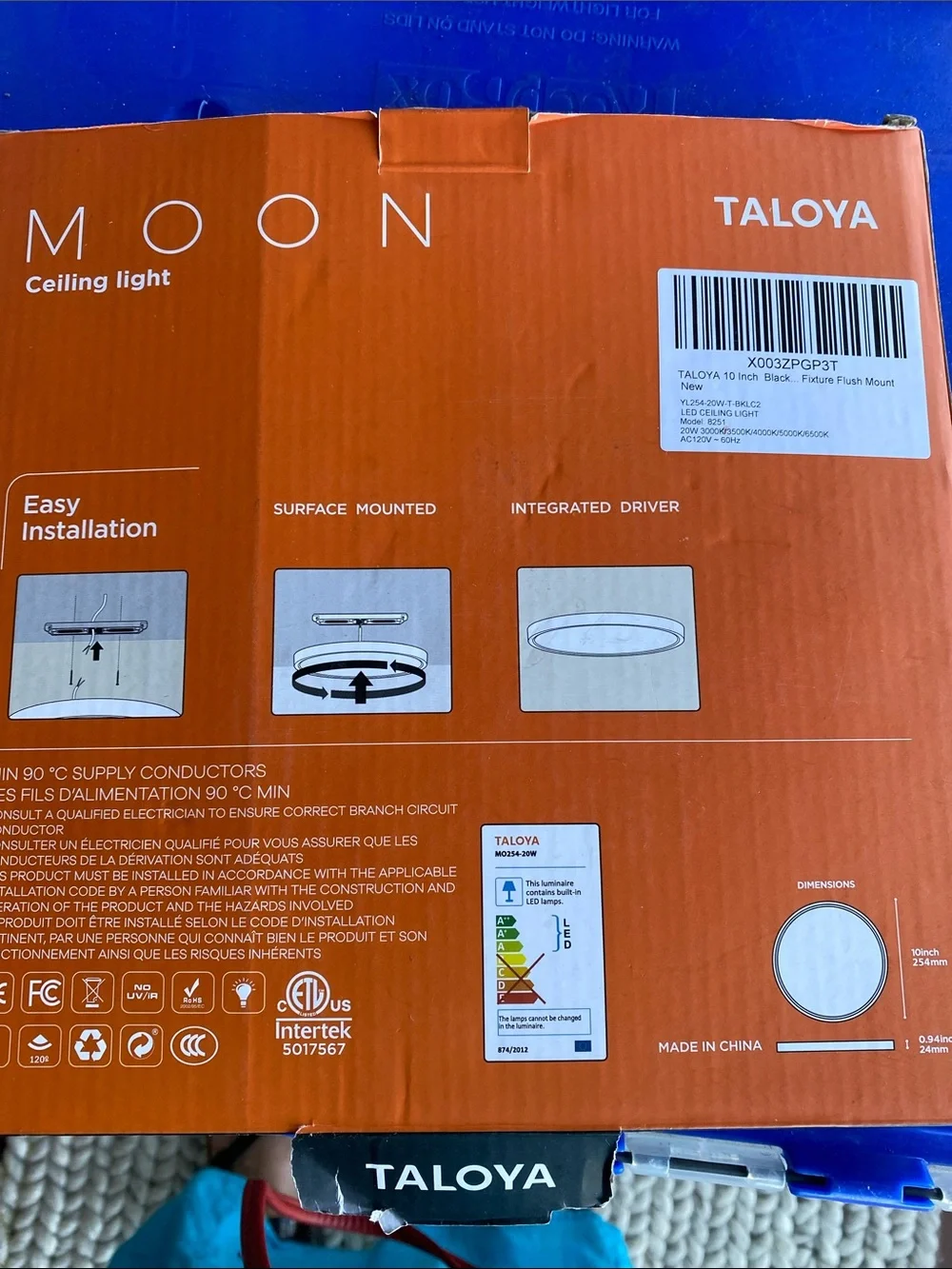 Taloya MOON Surface-Mounted Light - Orange